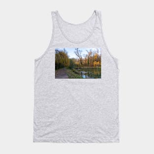 Idyllic lake in autumn forest Tank Top